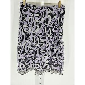 Briggs New York Women's Purple Casual Printed Polyester Skirt Size PM